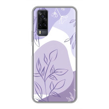 Силконовий чохол з принтом в квітах на ViVO Y31 (Фіолетовий дизайн)