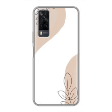 Силконовий чохол з принтом в квітах на ViVO Y31 (Нюдовий дизайн)