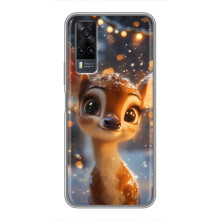 Яскравий чохол для ViVO Y31 з Зимові Оленята – Оленятко серед герлянд