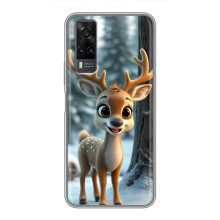 Яскравий чохол для ViVO Y31 з Зимові Оленята – Оленятко в лісі