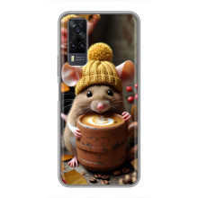 Печатный чехол «Зверята с кофе» для ViVO Y31 – Медведь с кофе