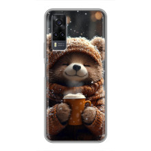 Печатный чехол «Зверята с кофе» для ViVO Y31 – Мишка с кофе