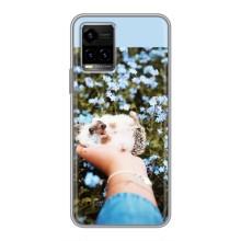 Чохли з зображенням різних тварин на Vivo Y33s (Їжачок в руці)