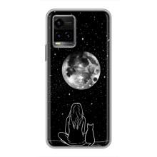 Чехол с рисунком кот на Vivo Y33s – Девушка с котом