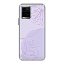 Чехол цветочный дизайн для Vivo Y33s – Монстера фиолетовая