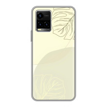 Чехол цветочный дизайн для Vivo Y33s – Зелёный фон