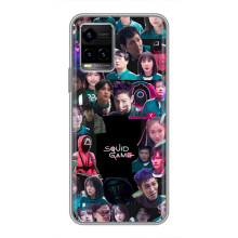 Чехол Гра в кальмара для Vivo Y33s – Коллаж игры кальмара