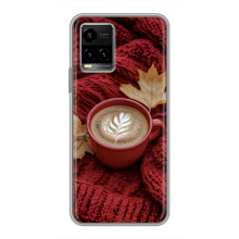 Чехол с уникальным дизайном «Осень с кофе» для Vivo Y33s – Кофе на пледе
