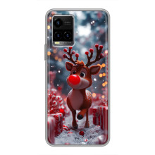 Яркий чехол для Vivo Y33s с Зимними Оленятами – Олень среди подарков