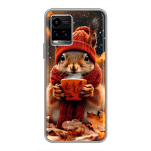 Друкований чохол 'Звірята з кавою' для Vivo Y33s – Білка з кавою
