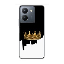 Чехол (Корона на чёрном фоне) для Виво У36 – Золотая корона