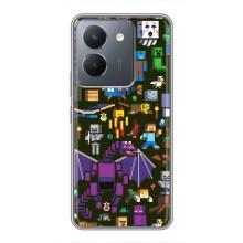 Чехол Майнкрафт на VIVO Y36 (AlphaPrint) Minecraft (Коллаж Майнкрафт)
