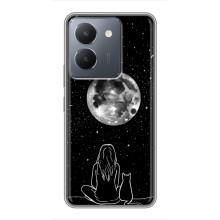 Чохол з малюнком кіт на VIVO Y36 – Дівчина з котом