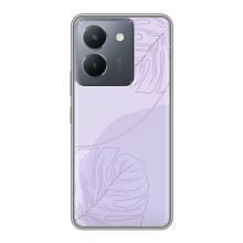 Чехол цветочный дизайн для VIVO Y36 – Монстера фиолетовая