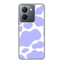 Чохол з принтом корови на ВіВО Y36 – Фіолетовий принт