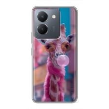 Чехол с принтом стильные животные для Виво У36 (Стильный жирав)