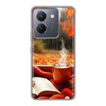 Чехол с уникальным дизайном «Осень с кофе» для VIVO Y36 – Кофе и дождь