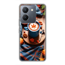 Чехол с уникальным дизайном «Осень с кофе» для VIVO Y36 – Кофе и тыквы