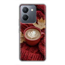 Чехол с уникальным дизайном «Осень с кофе» для VIVO Y36 – Кофе на пледе