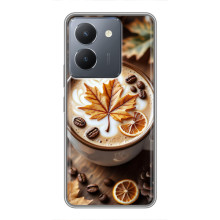 Чехол с уникальным дизайном «Осень с кофе» для VIVO Y36 – Пряный кофе