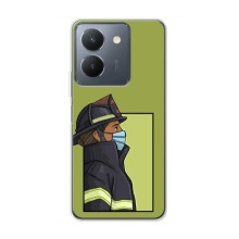 Силиконовый бампер (Работники) на VIVO Y36 – Пожарник