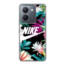 Силиконовый Чехол на VIVO Y36 с картинкой Nike – Цветочный Nike