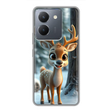 Яскравий чохол для VIVO Y36 з Зимові Оленята – Оленятко в лісі