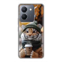 Друкований чохол 'Звірята з кавою' для VIVO Y36 – Тигр з кавою