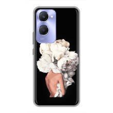 Чехлы (ART) Цветы на Vivo Y36c (VPrint) (Белые цветы)