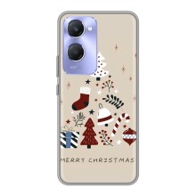 Чехол Санта Клаус для Vivo Y36c (Merry Christmas)