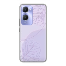 Чехол цветочный дизайн для Vivo Y36c – Монстера фиолетовая