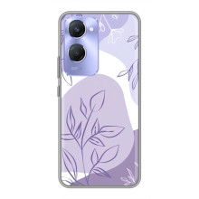 Силконовий чохол з принтом в квітах на Vivo Y36c – Фіолетовий дизайн