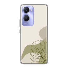 Силконовий чохол з принтом в квітах на Vivo Y36c – Монстера зелена