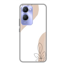 Силконовий чохол з принтом в квітах на Vivo Y36c – Нюдовий дизайн