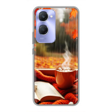 Чохол з унікальним дизайном 'Осінь з кавою' для Vivo Y36c – Кава і дощ