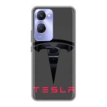 Силиконовый бампер с картинкой машины на Vivo Y36c – Logo TESLA