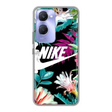 Силиконовый Чехол на Vivo Y36c с картинкой Nike – Цветочный Nike