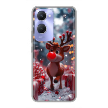 Яркий чехол для Vivo Y36c с Зимними Оленятами – Олень среди подарков