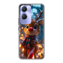 Яркий чехол для Vivo Y36c с Зимними Оленятами – Олень в шарфе