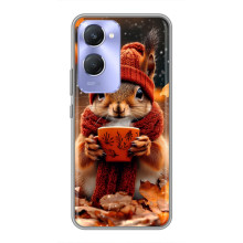 Друкований чохол 'Звірята з кавою' для Vivo Y36c – Білка з кавою