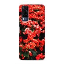 Чохли з квітами для Vivo Y51 (2020) (VPrint) (Квіти червоні)