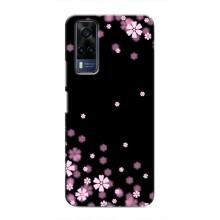 Чохол для Vivo Y51 (2020) - з принтом (Дизайнерські) (AlphaPrint) (Квіти маленькі)