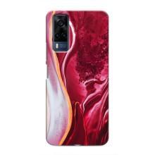 Чохол для Vivo Y51 (2020) - з принтом (Дизайнерські) (AlphaPrint) (Мрамор червоний)