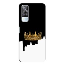 Чехол (Корона на чёрном фоне) для Виво У51 (2020) – Золотая корона