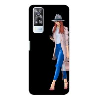Чехол с картинкой Модные Девчонки Vivo Y51 (2020) (Девушка со смартфоном)