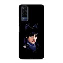 Чехлы Венсдей на Vivo Y51 (2020) Уэнсдей (AlphaPrint) (серьезная Уэнздей)