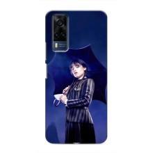 Чехлы Венсдей на Vivo Y51 (2020) Уэнсдей (AlphaPrint) (Уэнздей с зонтом)