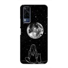Чохол з малюнком кіт на Vivo Y51 (2020) – Дівчина з котом