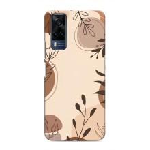 Чохол з квітковим принтом на Vivo Y51 (2020) – Коричневі квіти