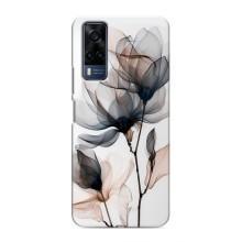 Чохол з квітковим принтом на Vivo Y51 (2020) – Квіти на білому